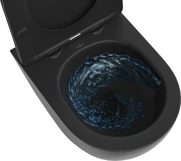 Mexen Lena toiletskål Rimless Tornado, sort mat - 3322XX85T