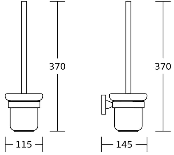 Mexen Rufo toiletbørste, sort - 7050950-70