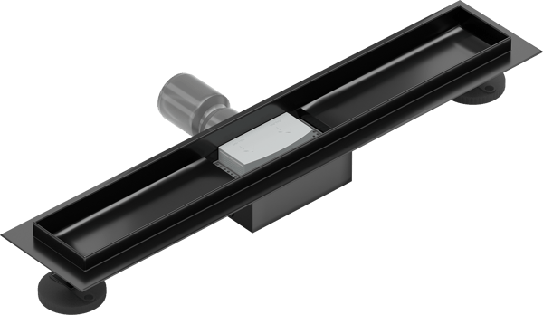 Mexen Flat kropus til 60 cm linjeafløb, sort - 1715060