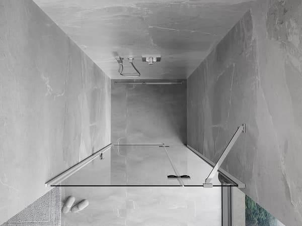 Mexen Mist-H höger öppningsbar duschdörr 90 cm, transparent, krom - 8A5-090-000-01-00-P