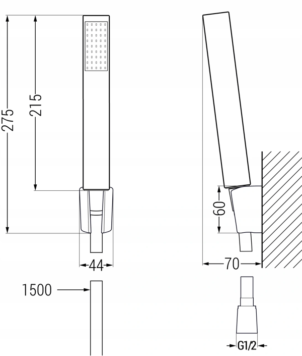 Mexen Mino R77 badekarsæt, sort - 72403R77-70