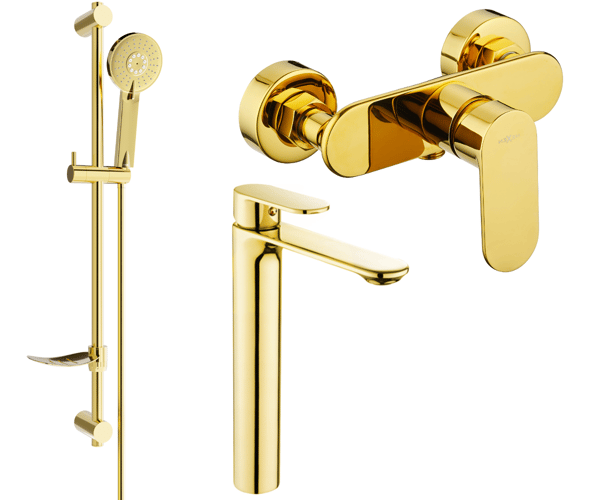 Mexen Milo DF40 duschset, guld - 71314DF40-50