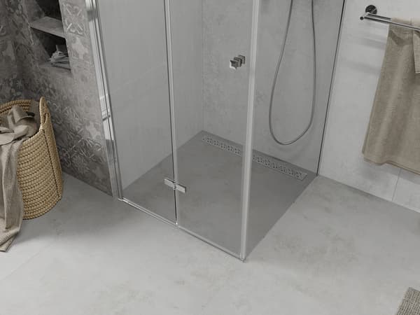 Mexen Lima vikduschkabin 80 x 80 cm, transparent, krom - 856-080-080-01-00