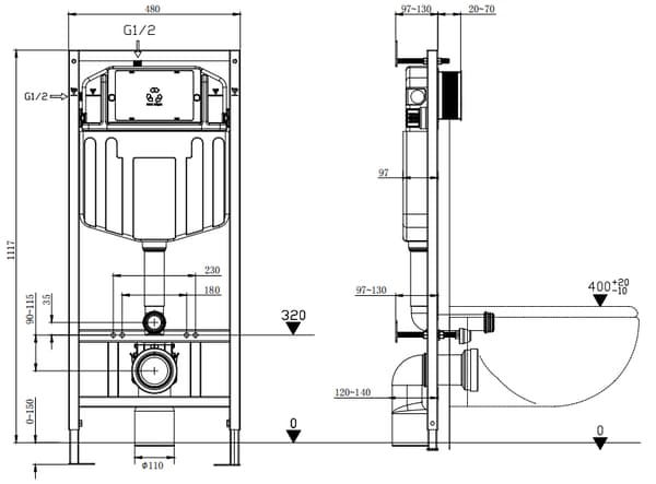 Mexen Fenix E skjult WC-stativ - 60109