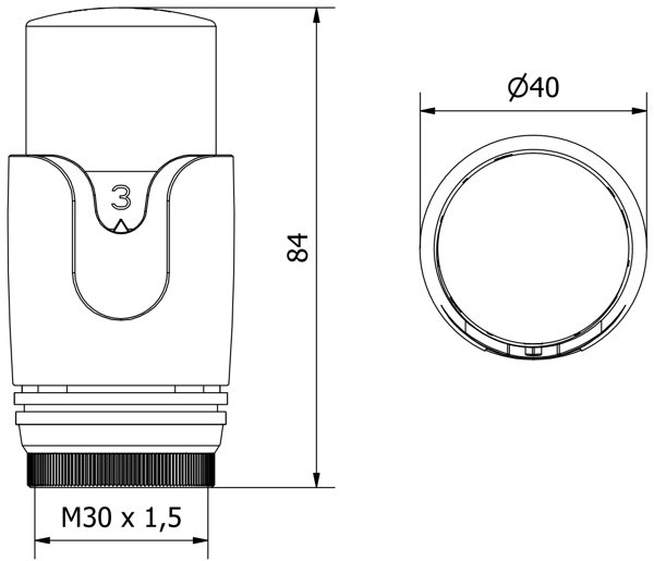 Mexen Uni-Term termostatventilhoved til radiator, sort/guld - W900-000-75