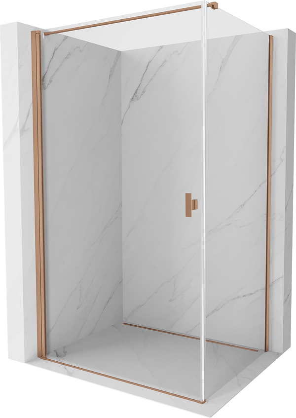 Mexen Mist-B vikdusch 80 x 100 cm, transparent, borstad koppar - 8A2T-080-100-65-00