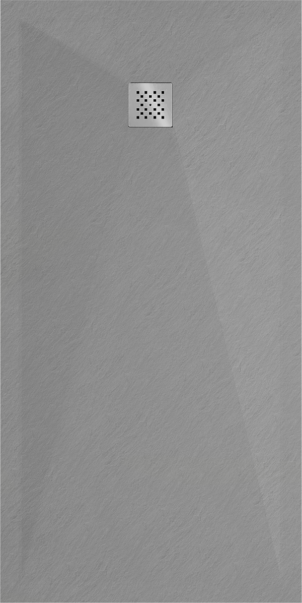 Mexen Stone+ rektangulær kompositbruserbakke 160 x 80 cm, grå-beton - 44618016