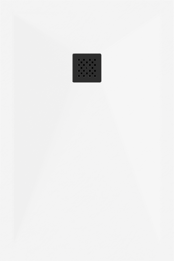 Mexen Stone+ rektangulær kompositbruserkar 140 x 100 cm, hvid, sort dækning - 44101014-B
