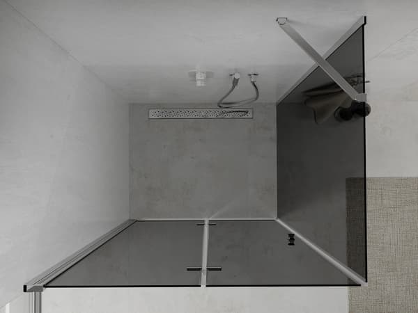 Mexen Lima vikbar duschkabin 80 x 70 cm, grafit, krom - 856-080-070-01-40