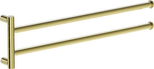 Mexen Loop dobbelt roterende håndklædeholder, guld - 70A71049-50