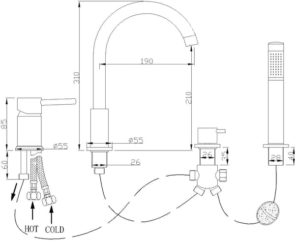 Mexen Alma badekarhane, krom - 75032-00