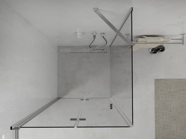 Mexen Lima vikduschkabin 80 x 80 cm, transparent, krom - 856-080-080-01-00