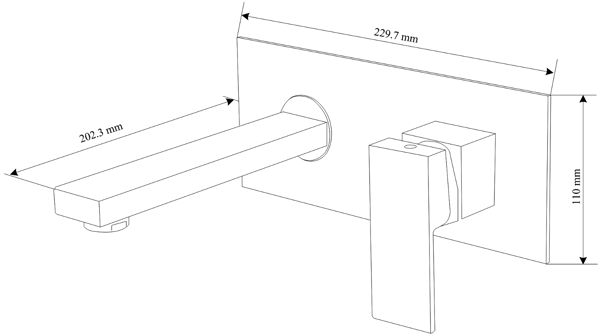 Mexen Cube indbygget håndvaskbatteri, krom - 73115-00