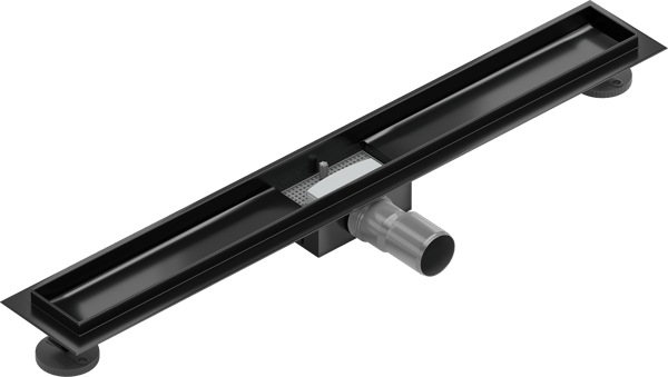 Mexen Flat korpus til lineært afløb 80 cm, sort - 1715080