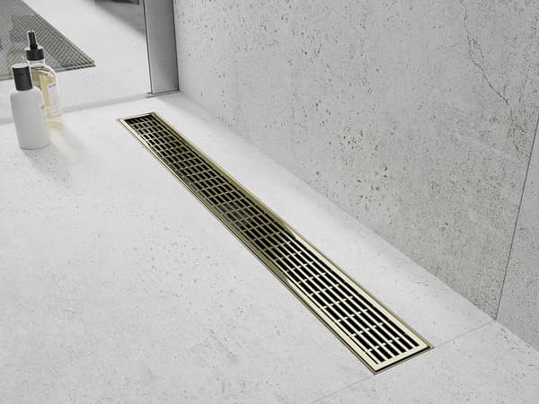 Mexen Flat M33 lineær afløb 90 cm, guld - 1533090-15