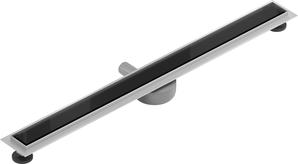 Mexen Flat 360° MGB roterende lineær afløb 100 cm, sort glas - 1026100-40