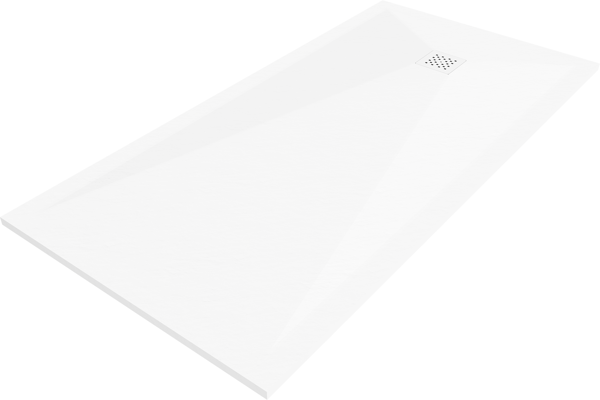 Mexen Stone+ rektangulär kompositduschkar 160 x 90 cm, vit, vit täckbricka - 44109016-W