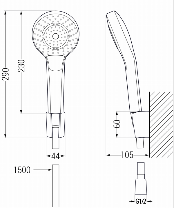 Mexen Milo R05 badekar sæt, sort - 713053R05-70