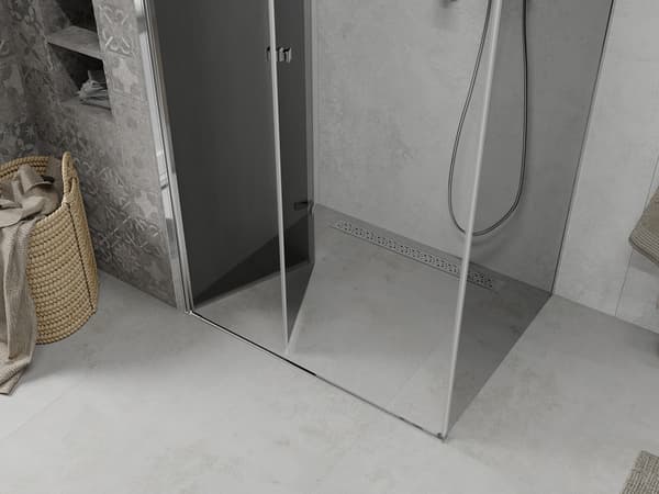 Mexen Lima vikbart duschhörn 90 x 110 cm, grafit, krom - 856-090-110-01-40