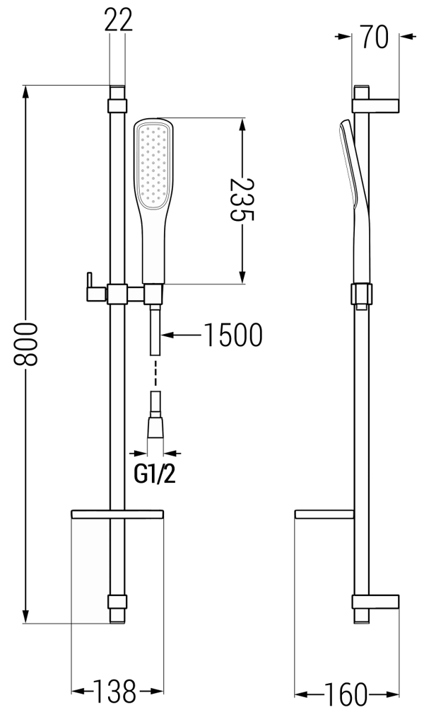 Mexen DQ49 sort glidende brusesæt - 785494581-75