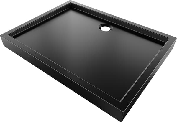 Mexen Flow+ rektangulär duschbricka 90 x 80 cm, svart matt - 46R708090H