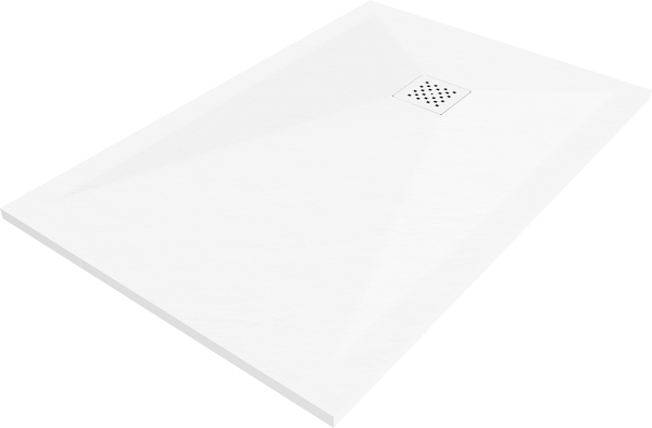 Mexen Stone+ rektangulär kompositduschkar 120 x 100 cm, vit, vit täcklist - 44101012-W
