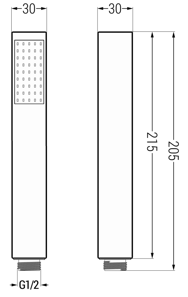Mexen R-77 1-funktion håndbruser, sort - 79577-70