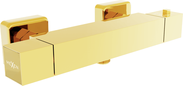 Mexen Cube termostatisk duschblandare, guld - 77200-50