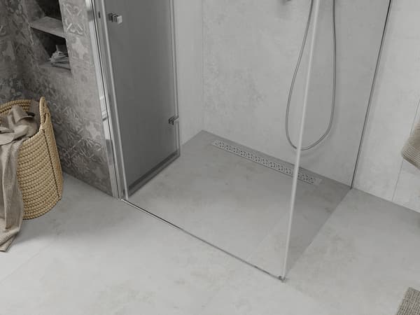 Mexen Lima vikbart duschkabin 110 x 80 cm, transparent, krom - 856-110-080-01-00