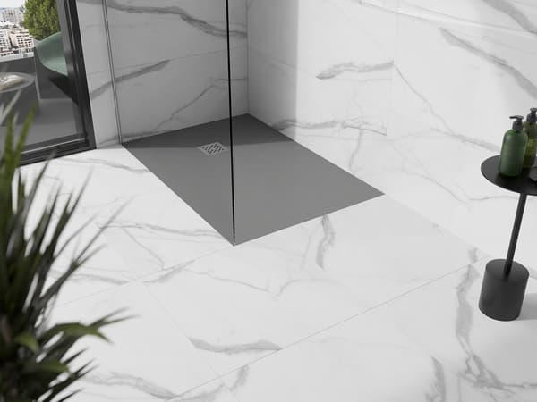 Mexen Stone+ rektangulær kompositbrusekar 130 x 80 cm, grå-beton - 44618013