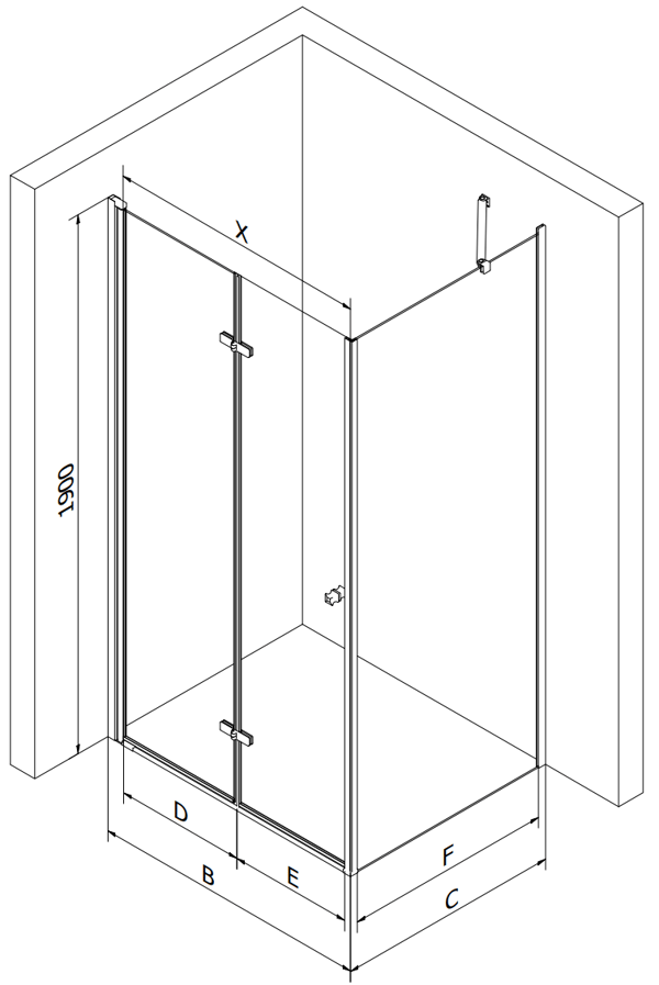 Mexen Lima vikbart duschkabin 110 x 80 cm, transparent, krom - 856-110-080-01-00
