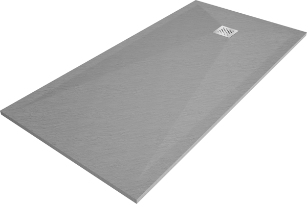 Mexen Stone+ rektangulær kompositbruserbakke 160 x 100 cm, grå-beton - 44611016