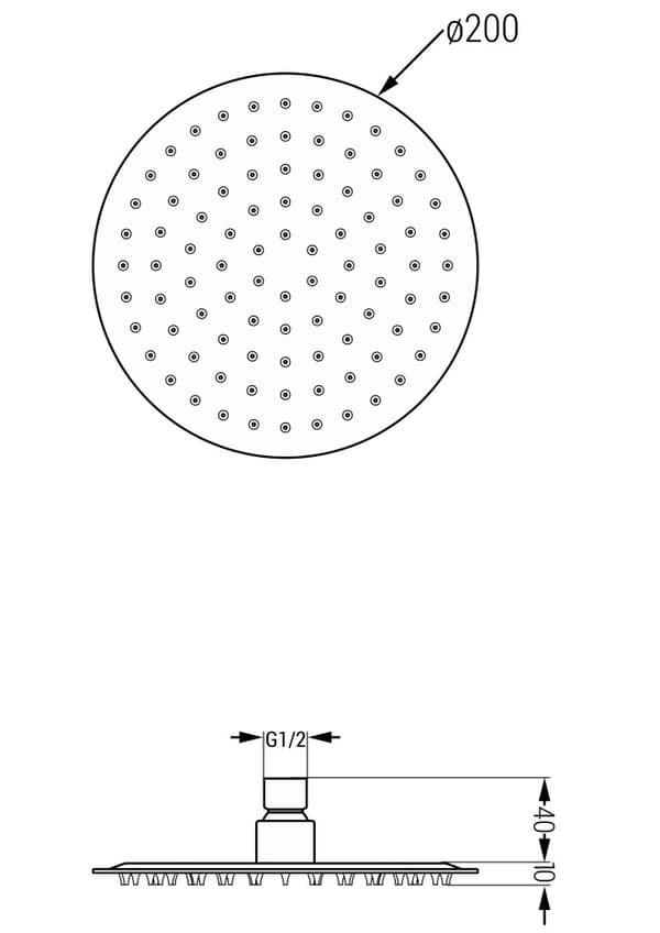 Mexen Slim bruserhoved 20 cm, krom - 79220-00