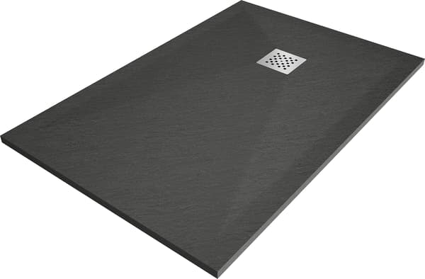 Mexen Stone+ rektangulær kompositbruser 90 x 80 cm, antracit - 44718090