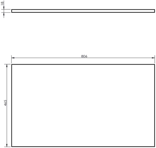 Mexen Uni bordplade 80 cm, egetræ - 91AXX-0804-464-18-81