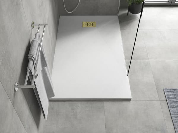 Mexen Hugo rektangulär SMC-duschbricka 150 x 90 cm, vit, gulddiffusor - 42109015-G