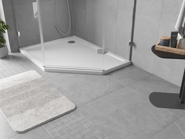 Mexen Flow pentagonal slim duschkar vänster 100 x 80 cm, vit glans - 46P108010L
