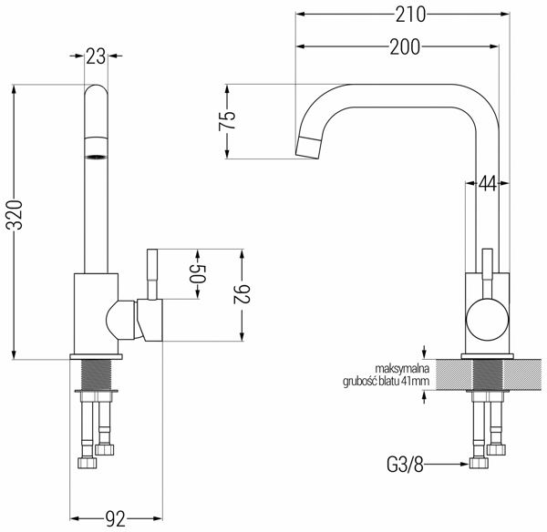 Mexen Modena køkkenbatteri, krom - 671900-00