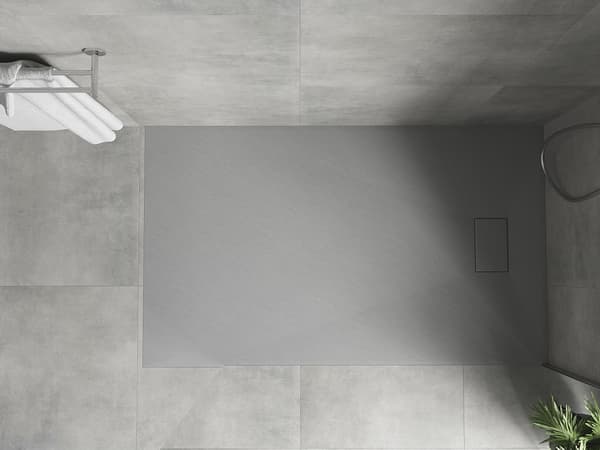 Mexen Hugo rektangulær brusekar SMC 140 x 80 cm, grå - 42618014