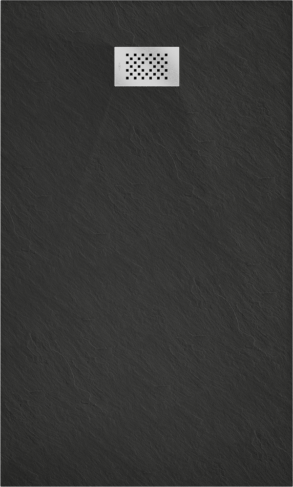 Mexen Hugo rektangulær SMC-brusekar 140 x 70 cm, sort, afdækning inox - 42707014-X