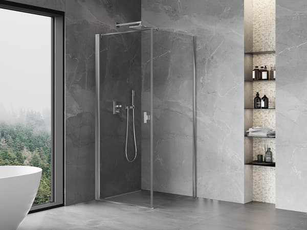 Mexen Mist-B vikbart duschkabin 85 x 85 cm, transparent, krom - 8A2T-085-085-01-00