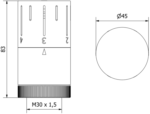 Mexen Uni-Term termostathoved til radiator, antracit - W908-005-66