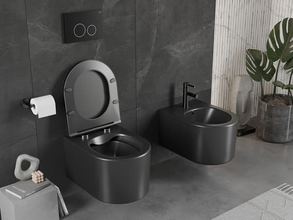 Mexen Sofia WC-skål Rimless, sort mat - 3354XX85