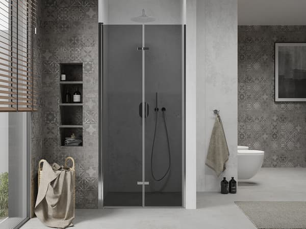 Mexen Lima folded shower doors 90 cm, grafit, chrome - 856-090-000-01-40