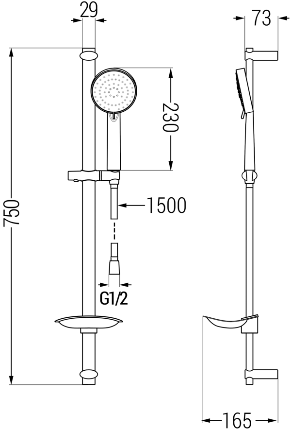 Mexen DB75 sort brusearmatur - 785754584-70