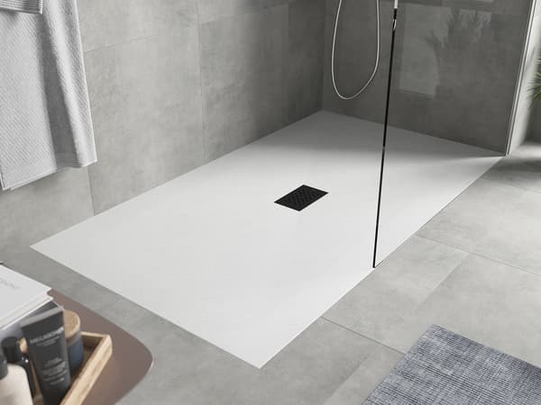 Mexen Hugo rektangulær bruserbakke SMC 150 x 100 cm, hvid, sort dække - 42101015-B