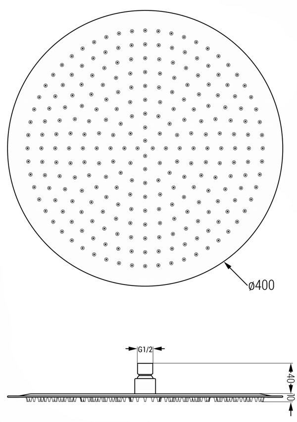 Mexen Slim duschhuvud 40 cm, krom - 79240-00