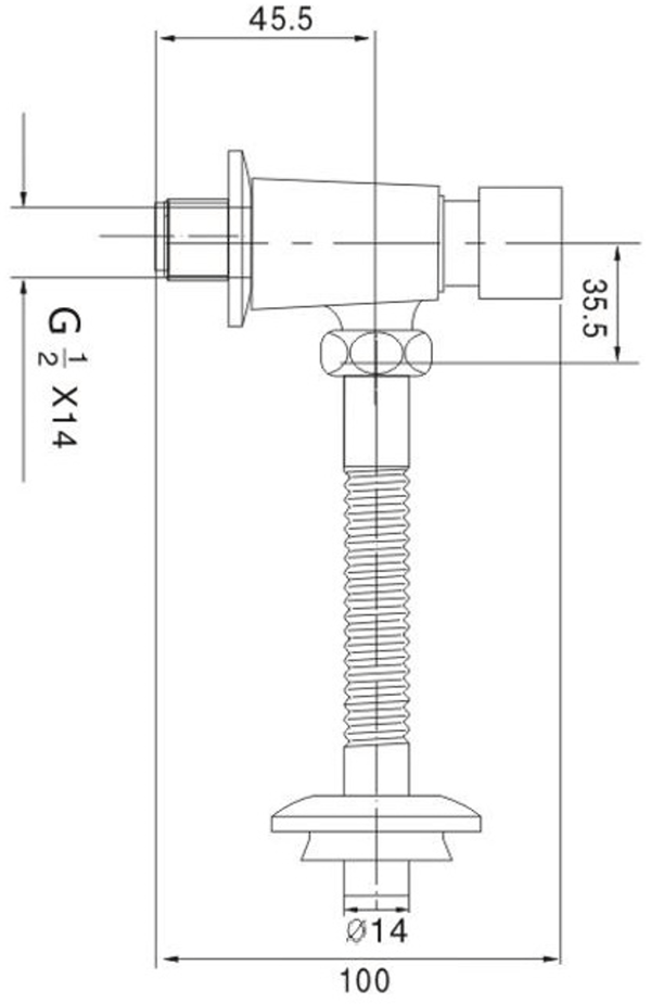 Mexen spolventil till urinal, krom - 371500