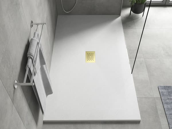 Mexen Hugo rektangulär duschkar SMC 180 x 100 cm, vit, guld lock - 42101018-G