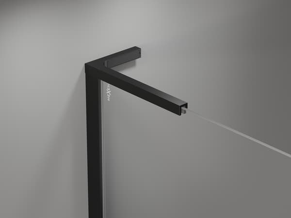Mexen Mist L venstre hængslede brusedør 105 cm, sort gitter, sort - 8A4L-105-000-70-77-L